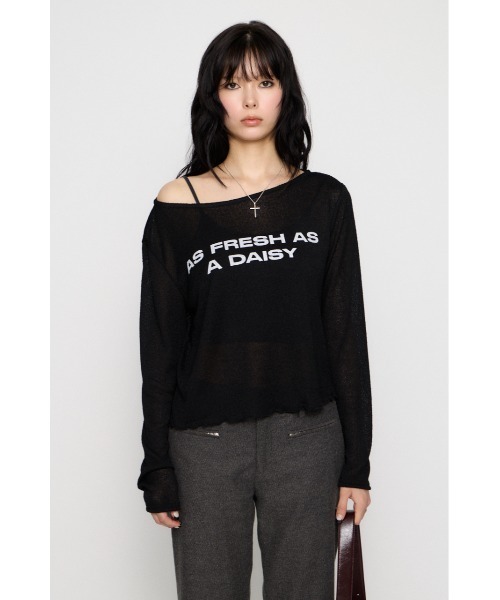 LAGUA GEM(ラグアジェム)の「LOOSEY PRINT トップス(Tシャツ/カットソー・レディース・グレー/ホワイト/ブラック・FREE)」の8枚目の写真