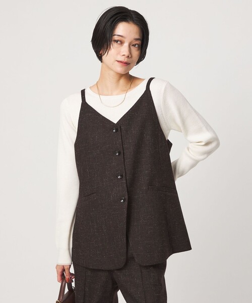 green label relaxing(グリーンレーベルリラクシング)の「スラブ ジレ(ベスト・レディース・ベージュ/ダークブラウン/ネイビー・SM/ML)」の21枚目の写真