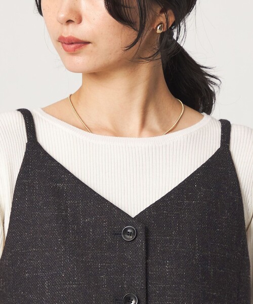 green label relaxing(グリーンレーベルリラクシング)の「スラブ ジレ(ベスト・レディース・ベージュ/ダークブラウン/ネイビー・SM/ML)」の7枚目の写真