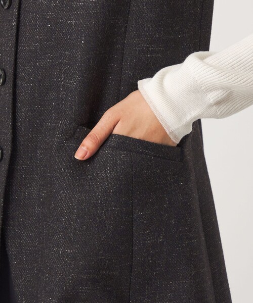 green label relaxing(グリーンレーベルリラクシング)の「スラブ ジレ(ベスト・レディース・ベージュ/ダークブラウン/ネイビー・SM/ML)」の10枚目の写真