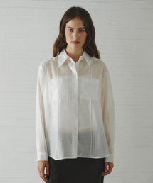 POLAVI out-pocket lyocell shirt_WHITE