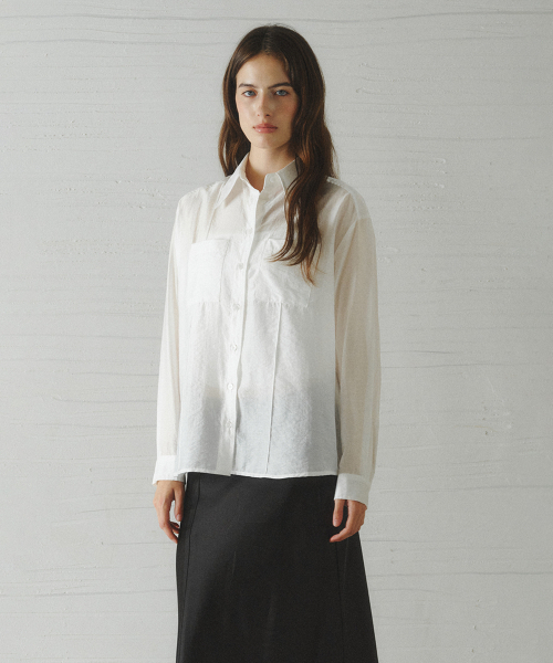 LENINA（レニーナ）の「POLAVI out-pocket lyocell shirt_WHITE（シャツ/ブラウス・レディース・ホワイト・FREE）」の2枚目の写真