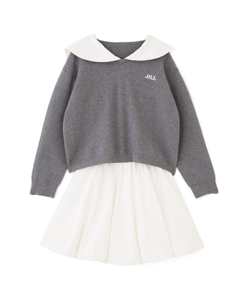 JILL by JILL STUART(ジルバイジルスチュアート)の「セーラーカラーニットセットアップ(ワンピース・レディース・ブラック/グレー・FREE)」の8枚目の写真