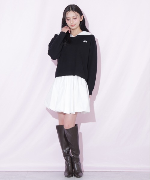 JILL by JILL STUART(ジルバイジルスチュアート)の「セーラーカラーニットセットアップ(ワンピース・レディース・ブラック/グレー・FREE)」の22枚目の写真