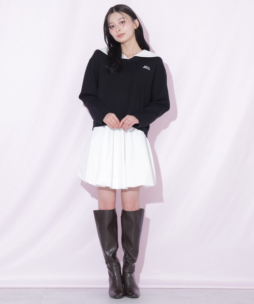 JILL by JILL STUART(ジルバイジルスチュアート)の「セーラーカラーニットセットアップ(ワンピース・レディース・ブラック/グレー・FREE)」の21枚目の写真
