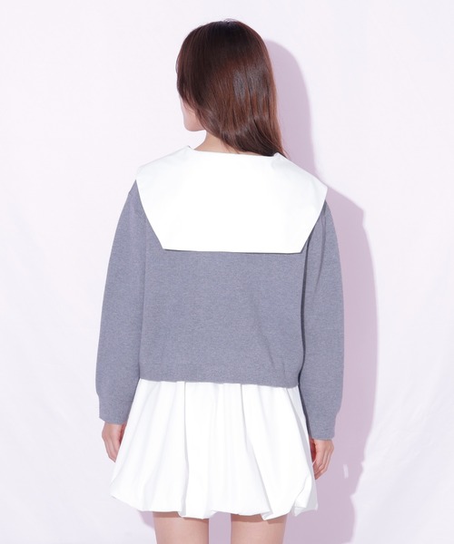 JILL by JILL STUART(ジルバイジルスチュアート)の「セーラーカラーニットセットアップ(ワンピース・レディース・ブラック/グレー・FREE)」の14枚目の写真