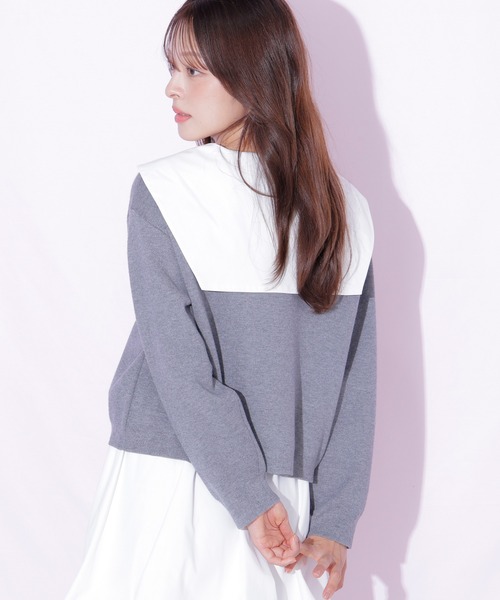 JILL by JILL STUART(ジルバイジルスチュアート)の「セーラーカラーニットセットアップ(ワンピース・レディース・ブラック/グレー・FREE)」の13枚目の写真