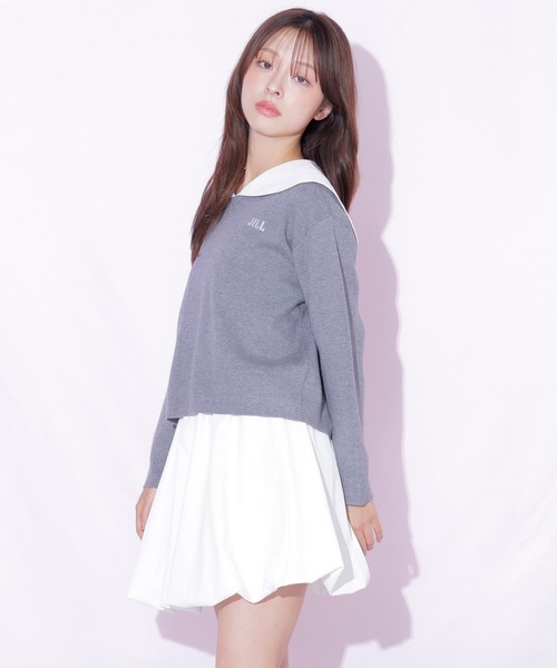 JILL by JILL STUART(ジルバイジルスチュアート)の「セーラーカラーニットセットアップ(ワンピース・レディース・ブラック/グレー・FREE)」の17枚目の写真