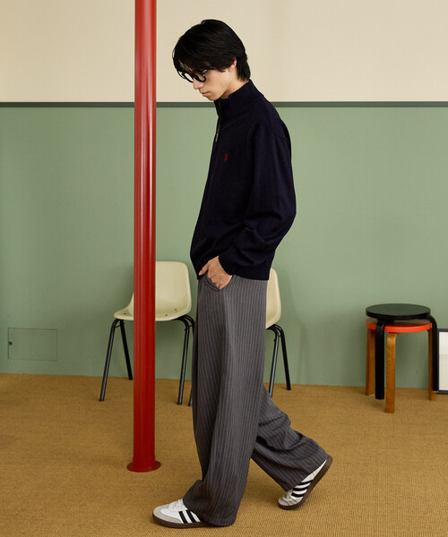 U.S. POLO ASSN.(ユーエスポロアッスン)の「U.S. POLO ASSN. × PUBLUX/ユーエスポロアッスン 別注 スウェットライク ワンポイント刺繍 ハーフジップ ニット プルオーバー 限定展開(ニット/セーター・メンズ・チャコールグレー/ブラック/グレー/ネイビー・SMALL/LARGE/MEDIUM)」の10枚目の写真
