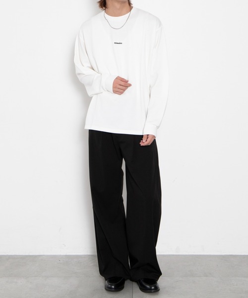 WEGO(ウィゴー)の「BROWNY/【26年秋冬新作】アクセ付きフォトグラフィックT(LS)(Tシャツ/カットソー・メンズ・ホワイト/ブラック・MEDIUM/LARGE)」の3枚目の写真