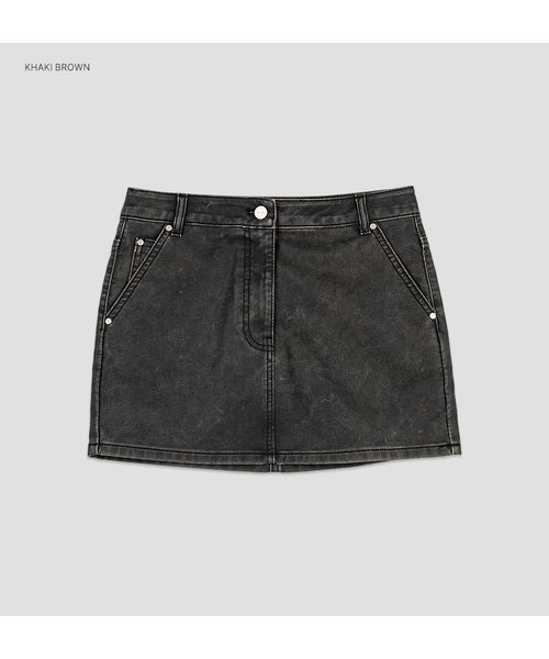 ATELIER NAIN(アトリエナイン)の「(SK-5124)WASHED LEATHER MINI SKIRT(スカート・レディース・カーキ・SMALL/MEDIUM)」の1枚目の写真