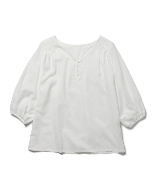 BEAMS LIGHTS Women's（ビームスライツ ウィメンズ）の「BEAMS LIGHTS / ギャザー ロングスリーブ ブラウス（シャツ/ブラウス・レディース・ホワイト/ブルー/ネイビー・ONE SIZE）」の10枚目の写真