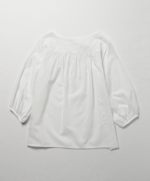 BEAMS LIGHTS Women's（ビームスライツ ウィメンズ）の「BEAMS LIGHTS / ギャザー ロングスリーブ ブラウス（シャツ/ブラウス・レディース・ホワイト/ブルー/ネイビー・ONE SIZE）」の11枚目の写真