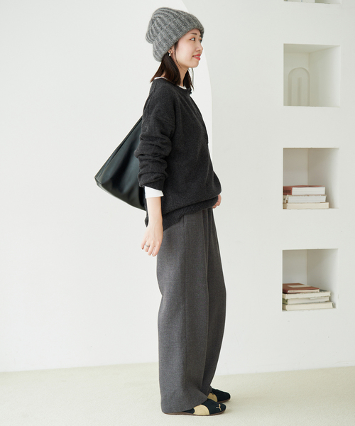 SLOBE IENA(スローブイエナ)の「《シリーズあり/》PLAYFULウールカシミヤヘンリーネックプルオーバー(ニット/セーター・レディース・チャコールグレー/ピンク/ブルー/アイボリー・FREE)」の6枚目の写真