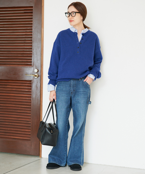 SLOBE IENA(スローブイエナ)の「《シリーズあり/》PLAYFULウールカシミヤヘンリーネックプルオーバー(ニット/セーター・レディース・チャコールグレー/ピンク/ブルー/アイボリー・FREE)」の19枚目の写真