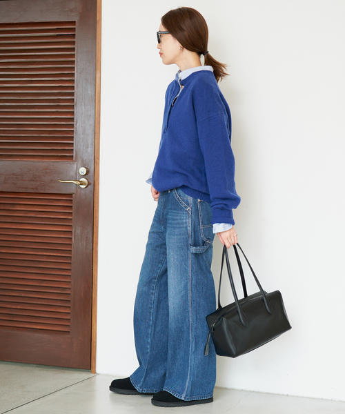 SLOBE IENA(スローブイエナ)の「《シリーズあり/》PLAYFULウールカシミヤヘンリーネックプルオーバー(ニット/セーター・レディース・チャコールグレー/ピンク/ブルー/アイボリー・FREE)」の20枚目の写真