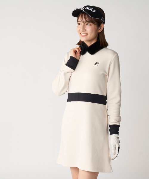 FILA GOLF(フィラゴルフ )の「【FILA GOLF/フィラゴルフ】レディースボア付きワンピース ゴルフ(ワンピース・レディース・ブラック/オフホワイト・LARGE/X-LARGE/MEDIUM)」の19枚目の写真