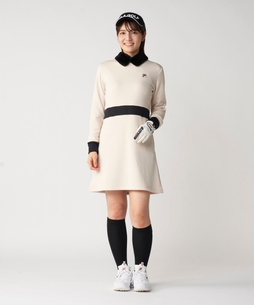 FILA GOLF(フィラゴルフ )の「【FILA GOLF/フィラゴルフ】レディースボア付きワンピース ゴルフ(ワンピース・レディース・ブラック/オフホワイト・LARGE/X-LARGE/MEDIUM)」の18枚目の写真