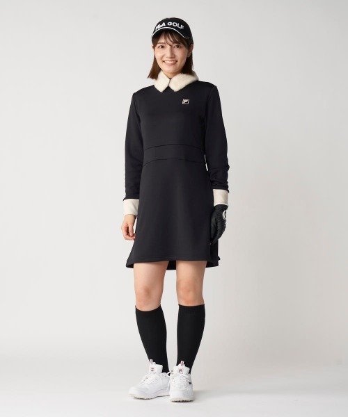 FILA GOLF(フィラゴルフ )の「【FILA GOLF/フィラゴルフ】レディースボア付きワンピース ゴルフ(ワンピース・レディース・ブラック/オフホワイト・LARGE/X-LARGE/MEDIUM)」の7枚目の写真