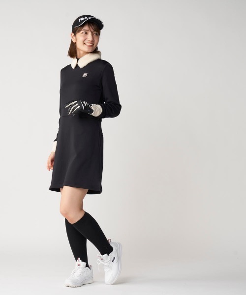 FILA GOLF(フィラゴルフ )の「【FILA GOLF/フィラゴルフ】レディースボア付きワンピース ゴルフ(ワンピース・レディース・ブラック/オフホワイト・LARGE/X-LARGE/MEDIUM)」の6枚目の写真