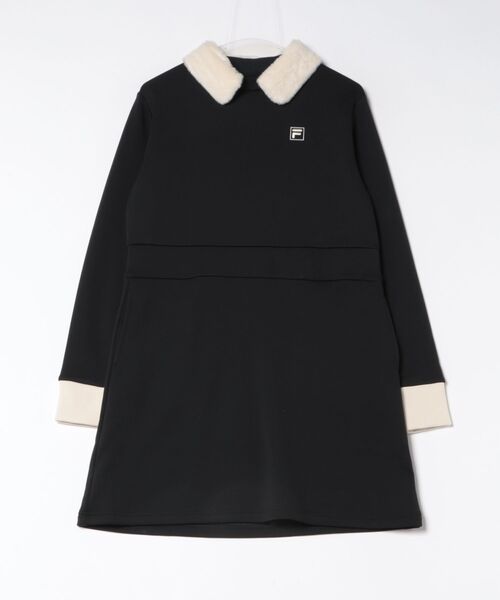 FILA GOLF(フィラゴルフ )の「【FILA GOLF/フィラゴルフ】レディースボア付きワンピース ゴルフ(ワンピース・レディース・ブラック/オフホワイト・LARGE/X-LARGE/MEDIUM)」の4枚目の写真