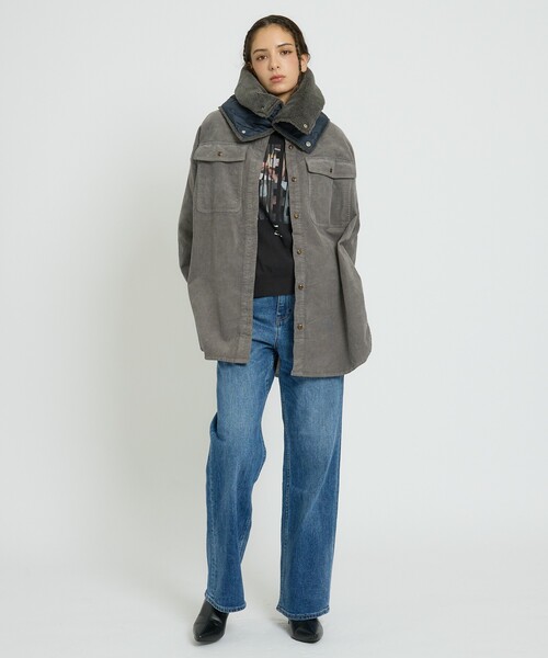 Healthy denim(ヘルシーデニム)の「【Healthy denim / ヘルシーデニム】Almond/コーデュロイ/オーバーシルエット/定番【WEB限定】(シャツ/ブラウス・レディース・チャコールグレー/ブラウン/ピンク・フリー)」の10枚目の写真