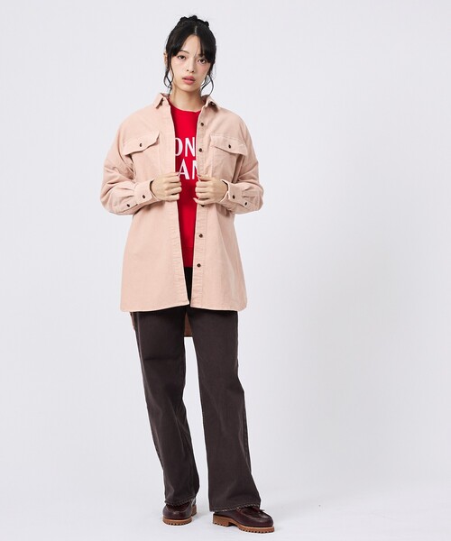 Healthy denim(ヘルシーデニム)の「【Healthy denim / ヘルシーデニム】Almond/コーデュロイ/オーバーシルエット/定番【WEB限定】(シャツ/ブラウス・レディース・チャコールグレー/ブラウン/ピンク・フリー)」の16枚目の写真