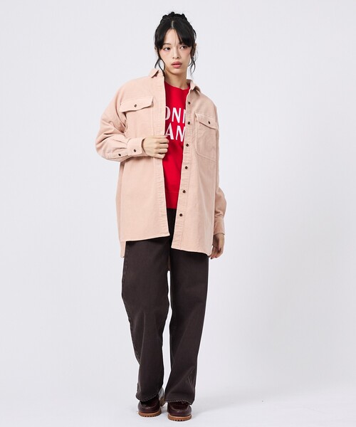 Healthy denim(ヘルシーデニム)の「【Healthy denim / ヘルシーデニム】Almond/コーデュロイ/オーバーシルエット/定番【WEB限定】(シャツ/ブラウス・レディース・チャコールグレー/ブラウン/ピンク・フリー)」の17枚目の写真