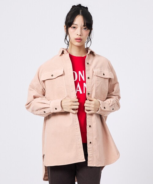 Healthy denim(ヘルシーデニム)の「【Healthy denim / ヘルシーデニム】Almond/コーデュロイ/オーバーシルエット/定番【WEB限定】(シャツ/ブラウス・レディース・チャコールグレー/ブラウン/ピンク・フリー)」の18枚目の写真