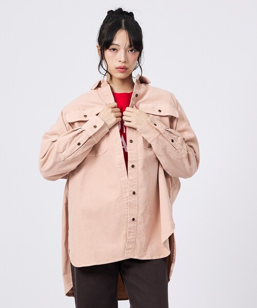 Healthy denim(ヘルシーデニム)の「【Healthy denim / ヘルシーデニム】Almond/コーデュロイ/オーバーシルエット/定番【WEB限定】(シャツ/ブラウス・レディース・チャコールグレー/ブラウン/ピンク・フリー)」の19枚目の写真