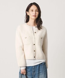 フォックスカシミヤ クルーネック ジャケット カーディガン