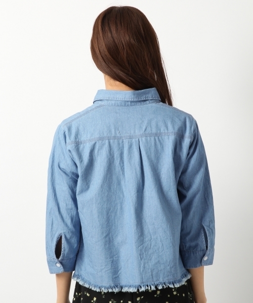 Heather（ヘザー）の「サファリショートシャツ7分袖　720846（シャツ/ブラウス・レディース・カーキ/ブルー/ベージュ系その他・FREE）」の6枚目の写真