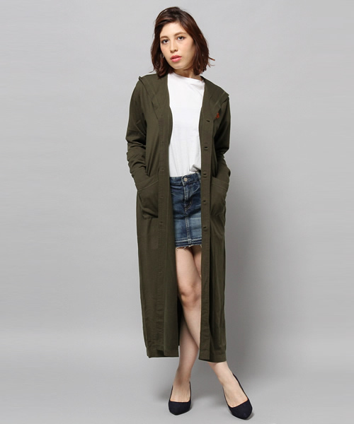 HYSTERIC GLAMOUR ロング丈 パーカー サイズF ヴィンテージ加工 HYSTERIC GLAMOUR（ヒステリックグラマー）の「CLASSIC YEAR刺繍