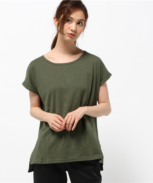 チャイハネ（チャイハネ）の「【チャイハネ】yul スラブコットンTシャツ（Tシャツ/カットソー・レディース・ホワイト/ブラック/カーキ/オレンジ/ブルー/ターコイズブルー/ネイビー/ライム/レッド・FREE）」の4枚目の写真