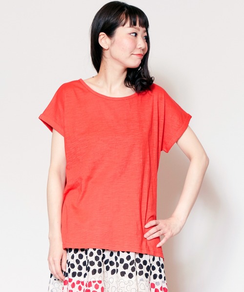 チャイハネ（チャイハネ）の「【チャイハネ】yul スラブコットンTシャツ（Tシャツ/カットソー・レディース・ホワイト/ブラック/カーキ/オレンジ/ブルー/ターコイズブルー/ネイビー/ライム/レッド・FREE）」の9枚目の写真