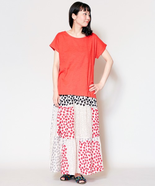 チャイハネ（チャイハネ）の「【チャイハネ】yul スラブコットンTシャツ（Tシャツ/カットソー・レディース・ホワイト/ブラック/カーキ/オレンジ/ブルー/ターコイズブルー/ネイビー/ライム/レッド・FREE）」の22枚目の写真