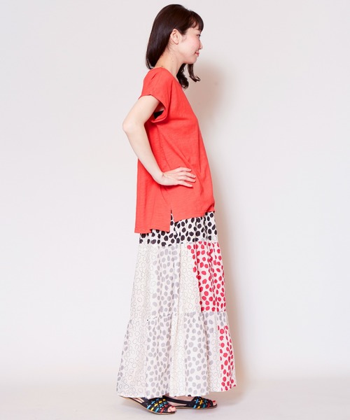 チャイハネ（チャイハネ）の「【チャイハネ】yul スラブコットンTシャツ（Tシャツ/カットソー・レディース・ホワイト/ブラック/カーキ/オレンジ/ブルー/ターコイズブルー/ネイビー/ライム/レッド・FREE）」の21枚目の写真