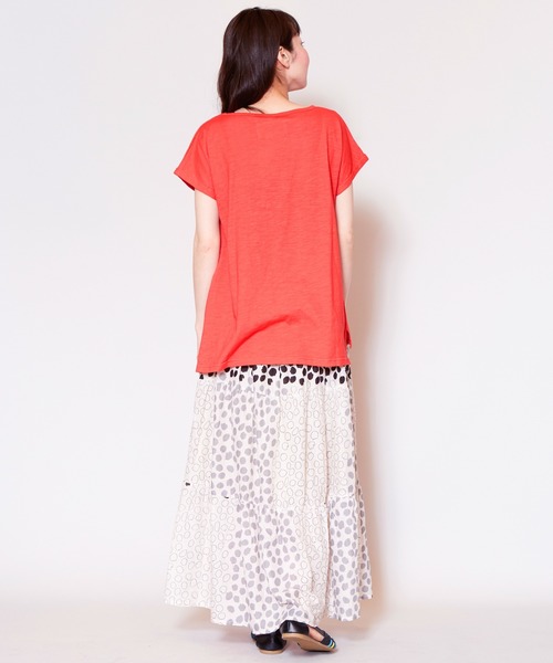 チャイハネ（チャイハネ）の「【チャイハネ】yul スラブコットンTシャツ（Tシャツ/カットソー・レディース・ホワイト/ブラック/カーキ/オレンジ/ブルー/ターコイズブルー/ネイビー/ライム/レッド・FREE）」の20枚目の写真