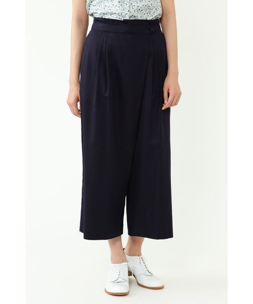 human woman(ヒューマンウーマン)の「キュプラコットンツイルワイドパンツ(その他パンツ・レディース・ネイビー/ブラウン・SMALL/MEDIUM)」の1枚目の写真