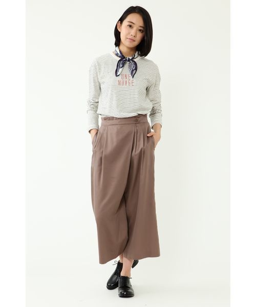 human woman(ヒューマンウーマン)の「キュプラコットンツイルワイドパンツ(その他パンツ・レディース・ネイビー/ブラウン・SMALL/MEDIUM)」の4枚目の写真
