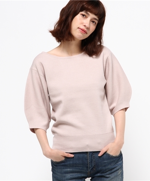 TRUDEA(トルディア)の「ミラノリブ ボリュームスリーブニットプルオーバー(ニット/セーター・レディース・ホワイト/ライトグレー/ブラウン/ブラック/ベージュ/ブラウン系その他・MEDIUM)」の6枚目の写真