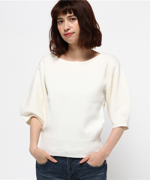 TRUDEA(トルディア)の「ミラノリブ ボリュームスリーブニットプルオーバー(ニット/セーター・レディース・ホワイト/ライトグレー/ブラウン/ブラック/ベージュ/ブラウン系その他・MEDIUM)」の15枚目の写真