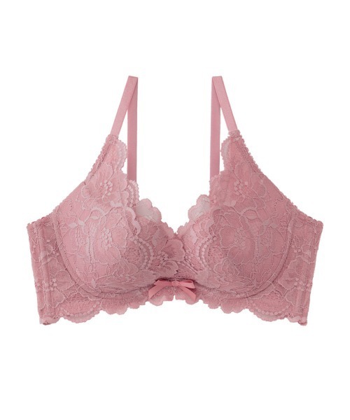 エメフィール♡ブルームレース 脇高ブラ ショーツ セット ピンク D75