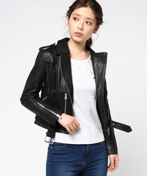 ALLSAINTS（オールセインツ）の「【本日セール終了】TASSEL BALFERN（ライダースジャケット・レディース・ブラック・6/4/8/2）」の21枚目の写真