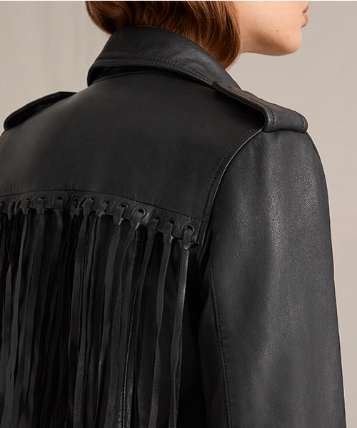 ALLSAINTS（オールセインツ）の「【本日セール終了】TASSEL BALFERN（ライダースジャケット・レディース・ブラック・6/4/8/2）」の12枚目の写真