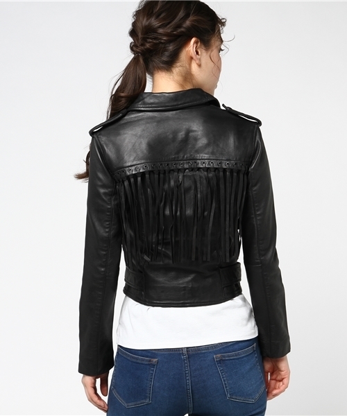 ALLSAINTS（オールセインツ）の「【本日セール終了】TASSEL BALFERN（ライダースジャケット・レディース・ブラック・6/4/8/2）」の9枚目の写真