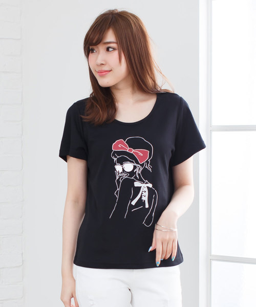 Newlyme（ニューリーミー）の「選べる柄プリントＴシャツ（Tシャツ/カットソー・レディース・ピンク系その他/オフホワイト/ブラック/サックスブルー/ブラック系その他/グレー系その他2/ブラック系その他5/ブラック系その他2/グレー系その他/ホワイト系その他4/グレー/ブラック系その他3/ピンク/ホワイト系その他/ホワイト系その他3/ブラック系その他4/ホワイト系その他2/ホワイト系その他5/グレー系その他3/ホワイト系その他7/ホワイト系その他6/ブラック系その他6/その他/その他1/その他2/その他3/グレー系その他4/グレー系その他5/その他5/その他4・LARGE/MEDIUM）」の15枚目の写真