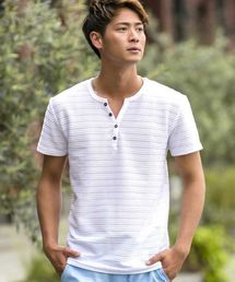 A.S.M（エーエスエム）の「タックジャガードヘンリーネックT（Tシャツ/カットソー）」