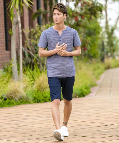 A.S.M（エーエスエム）の「タックジャガードヘンリーネックT（Tシャツ/カットソー・メンズ・グレー/ブルー/ブラック/カーキ/オフホワイト/ネイビー・48/50/52）」の11枚目の写真