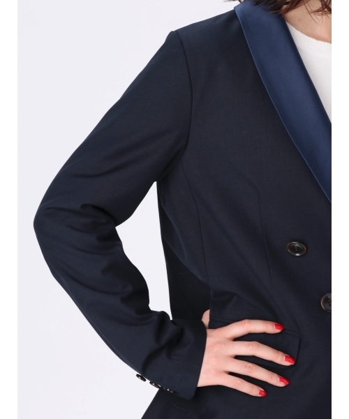 Ungrid(アングリッド)の「サテンカラーテーラードジャケット(テーラードジャケット・レディース・ネイビー・SMALL/MEDIUM)」の8枚目の写真